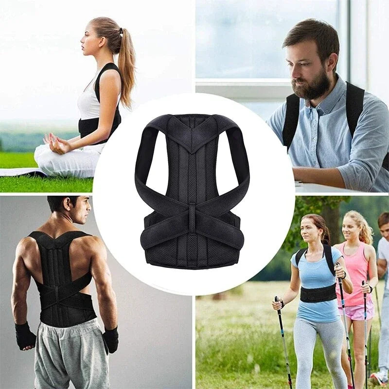 Coluna lombar reforçada Postura Corrector Vest, alça de apoio ajustável para trás, ombro Espinha Brace, pescoço Maca Trainer